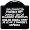 Signmission Unauthorized Vehicles Not Connected for Charging Purpose Towed Alum Sign, 18" x 18", BW-1818-22777 A-DES-BW-1818-22777 - alternate 1